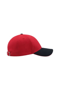 Liberty Sandwich Heavy Brush Cotton 6 Panel Cap, Pack Of 2 - Red/Navy