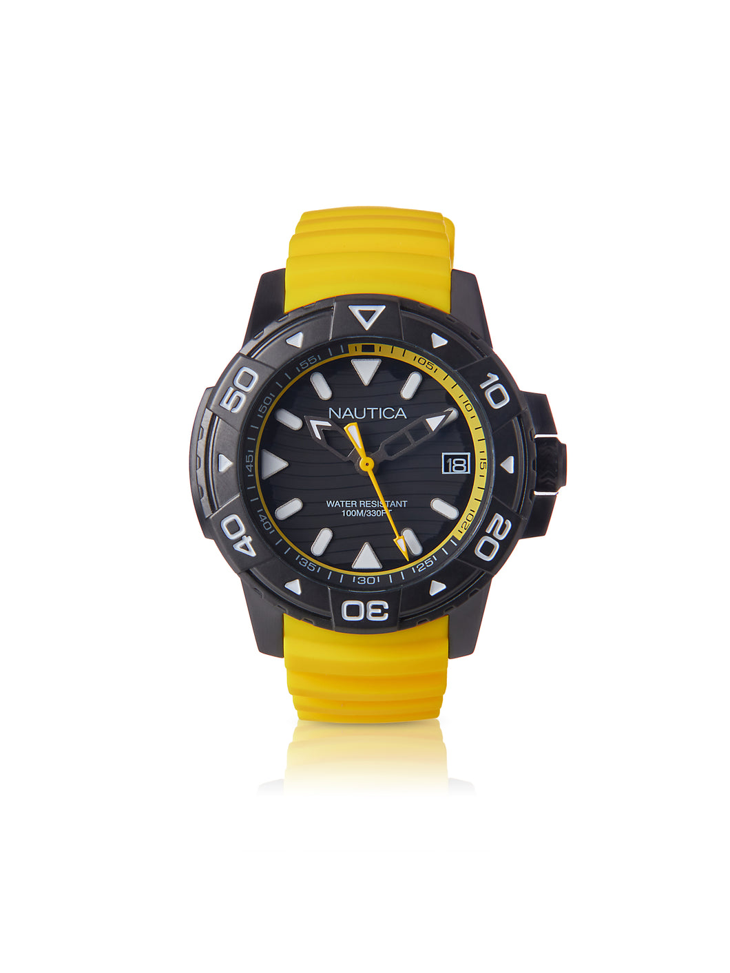 Nautica Mens Edgewater NAPEGT004 Yellow Silicone Band Watch