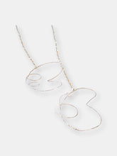 Load image into Gallery viewer, Lariat Necklace in Moonstone with Silver Hearts