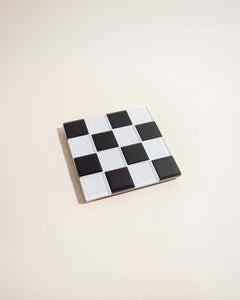 Glass Tile Coaster - Checkered