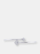 Load image into Gallery viewer, One Way Arrow Adjustable Diamond Bangle in Sterling Silver