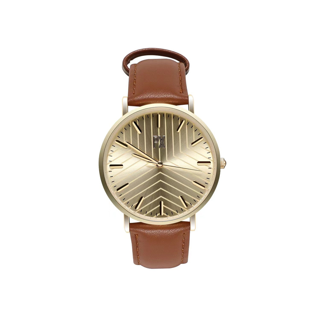 Terry Leather Strap Watch - Cognac