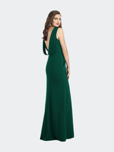 Load image into Gallery viewer, Draped Backless Crepe Dress With Pockets
