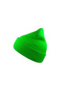 Wind Double Skin Beanie With Turn Up - Safety Green