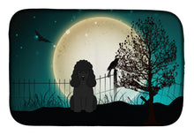 Load image into Gallery viewer, 14 in x 21 in Halloween Scary Poodle Black Dish Drying Mat