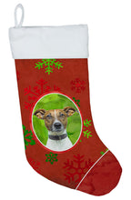 Load image into Gallery viewer, Red Snowflakes Holiday Christmas  Jack Russell Terrier Christmas Stocking