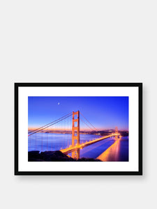 Golden Gate Bridge at Dusk, San Fransisco Framed & Mounted Print