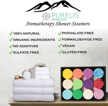 Load image into Gallery viewer, Purelis Natural Shower Steamer 12 pc Gift Box