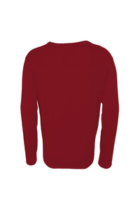 Mens V-Neck Knitted Sweater (Burgundy)