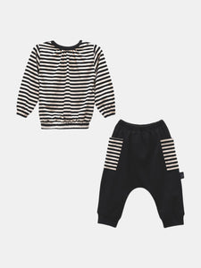 Black Striped Outfit Set