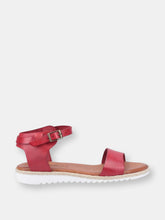 Load image into Gallery viewer, Womens/Ladies Gina Leather Flat Sandals - Red