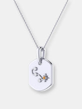 Load image into Gallery viewer, Scorpio Citrine &amp; Diamond Constellation Tag Pendant Necklace In Sterling Silver