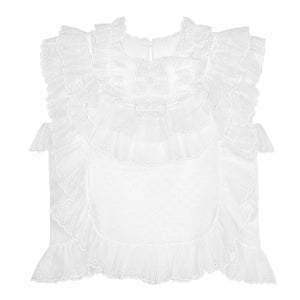 San Gallo Organdy Ruffle Top