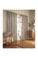 Load image into Gallery viewer, Furn Irwin Woodland Design Ringtop Eyelet Curtains (Pair) (Stone) (46x72in)