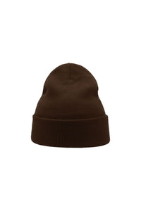 Wind Double Skin Beanie With Turn Up (Brown)