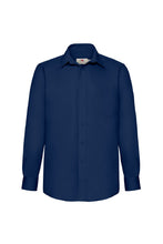 Load image into Gallery viewer, Fruit Of The Loom Mens Long Sleeve Poplin Shirt (Navy)