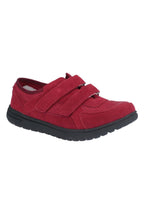 Load image into Gallery viewer, Womens/Ladies Jean Touch Fasten Suede Shoe - Bordo