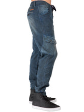 Load image into Gallery viewer, Men&#39;s Premium Knit Denim Jogger Jeans Tainted Indigo with Cargo Pockets