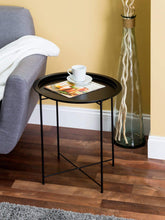 Load image into Gallery viewer, Foldable Round Multi-Purpose Side Accent Metal Table, Matte Black