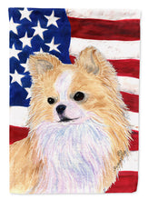 Load image into Gallery viewer, 28 x 40 in. Polyester USA American Flag with Chihuahua Flag Canvas House Size 2-Sided Heavyweight