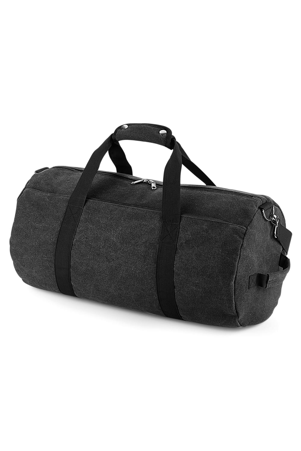 Bagbase Vintage Canvas Barrel Bag (Vintage Black) (One Size)