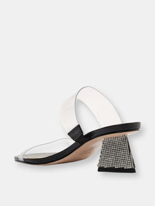 Ariellen Low Vinyl & Rhinestones Mule