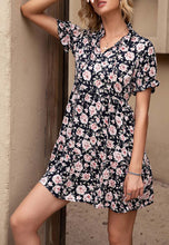 Load image into Gallery viewer, Women&#39;s Boho Ruffle Sleeve Floral Print Dress