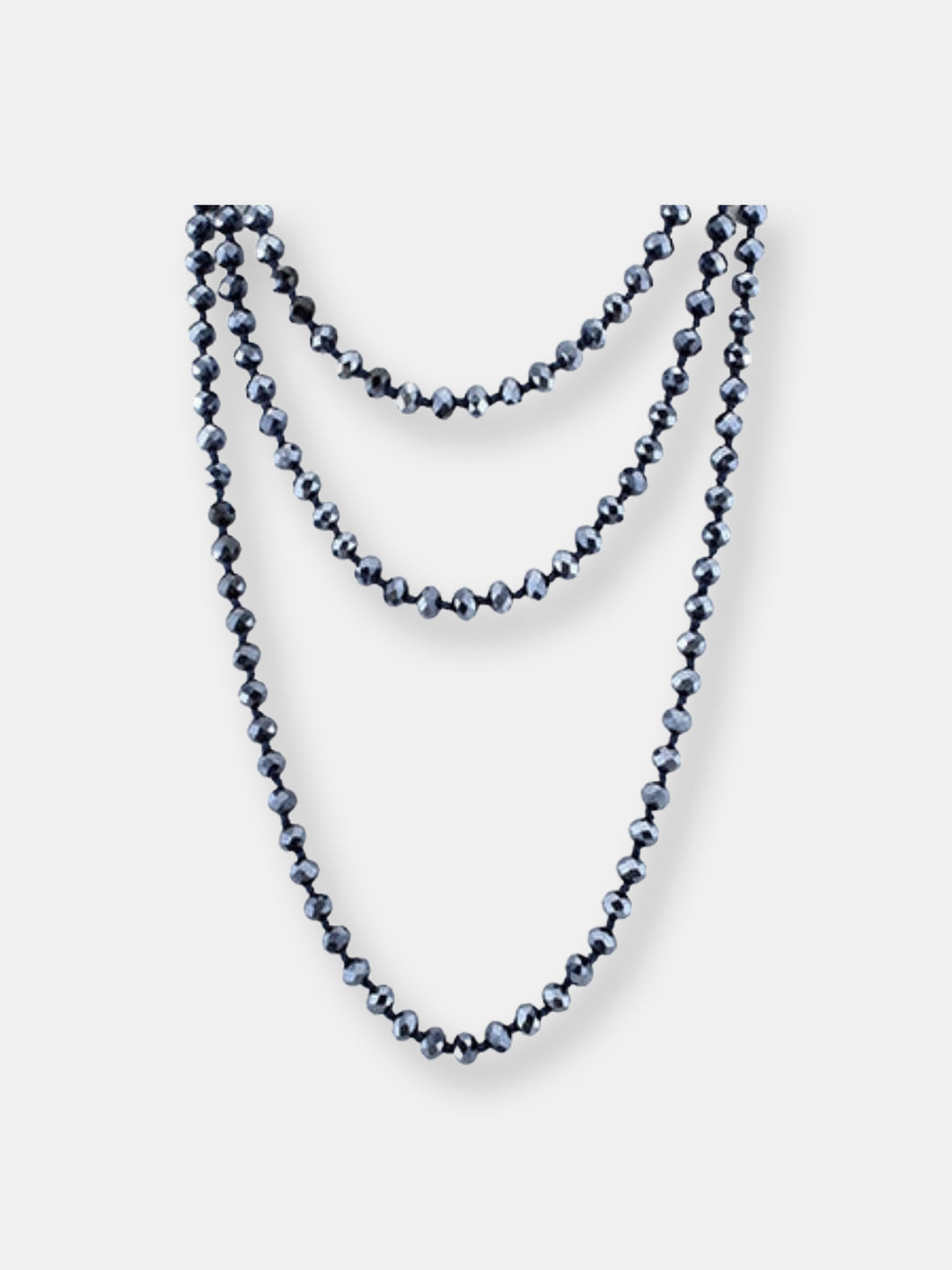 Deep Navy Blue Crystal Beaded Necklace