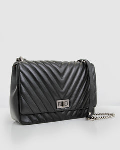 Belong To You Quilted Cross-Body Bag - Black
