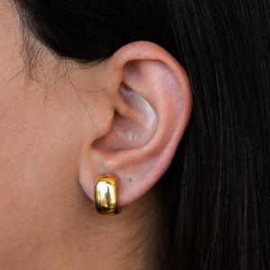 Italian Square Gold Earrings