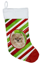 Load image into Gallery viewer, Christmas Snowflakes Pomeranian Christmas Stocking