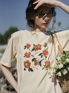 Chowxiaodou Camellia Graphic T-Shirt