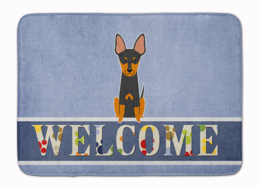 19 in x 27 in English Toy Terrier Welcome Machine Washable Memory Foam Mat