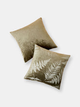 Load image into Gallery viewer, Belinda Sage Green Leafy Patterned Velveteen Pillow Cover Set of 2