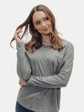 Load image into Gallery viewer, Long Sleeve Shirttail Pocket Tee