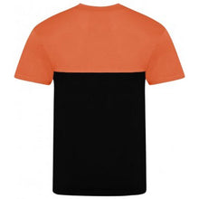 Load image into Gallery viewer, Awdis Unisex Adult Colour Block T-Shirt (Black/Light Orange)