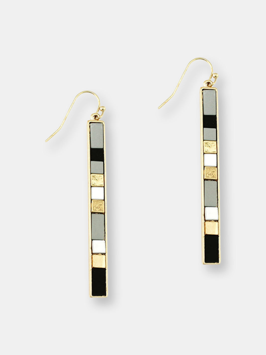 Black and Gold Bar Earring