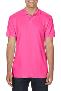 Gildan Softstyle Mens Short Sleeve Double Pique Polo Shirt (Heliconia)