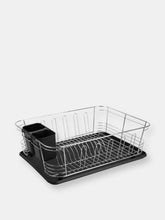Load image into Gallery viewer, 3 Piece Chrome Dish Rack Set, Black