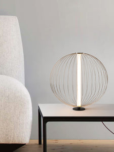 Nova of California Spokes Round Shade Desk Lamp | Ambient Light | Satin Nickel