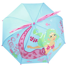 Load image into Gallery viewer, Childrens/Kids 3D Mermaid Dome Umbrella (Blue/Pink) (One Size)