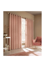 Load image into Gallery viewer, Furn Himalaya Jacquard Design Eyelet Curtains (Pair) (Blush Pink) (66x90in)
