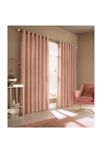 Himalaya Jacquard Design Eyelet Curtains (Pair) - Blush Pink (66" x 72")