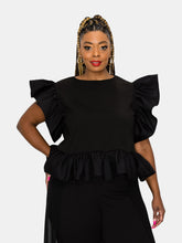 Load image into Gallery viewer, Ruffled Babydoll Peplum Top