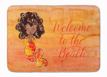 Load image into Gallery viewer, 19 in x 27 in Mermaid Welcome Orange Machine Washable Memory Foam Mat