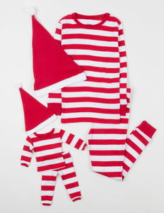 Red & White Striped Cotton Pajamas