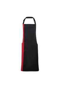 Unisex Contrast Workwear Bib Apron Pack Of 2 - Black/ Red