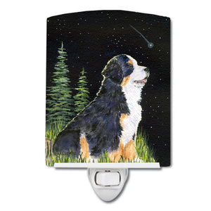Starry Night Bernese Mountain Dog Ceramic Night Light