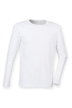 Load image into Gallery viewer, Skinnifit Mens Feel Good Long Sleeved Stretch T-Shirt (White)