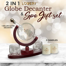 Load image into Gallery viewer, Lovery Whiskey Wine Globe Decanter &amp; Spa Essentials Gift Set - Deluxe 20pc